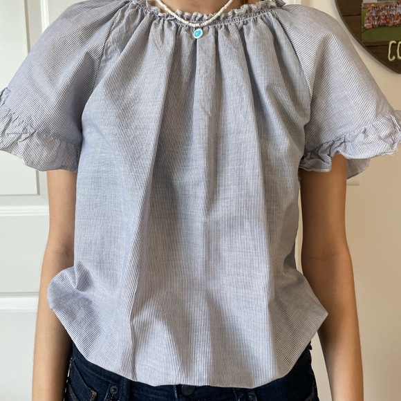 Hippie Laundry Blue and White Striped Top - Picture 1 of 5